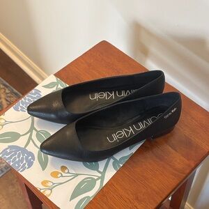 Calvin Klein Black Textured Flats